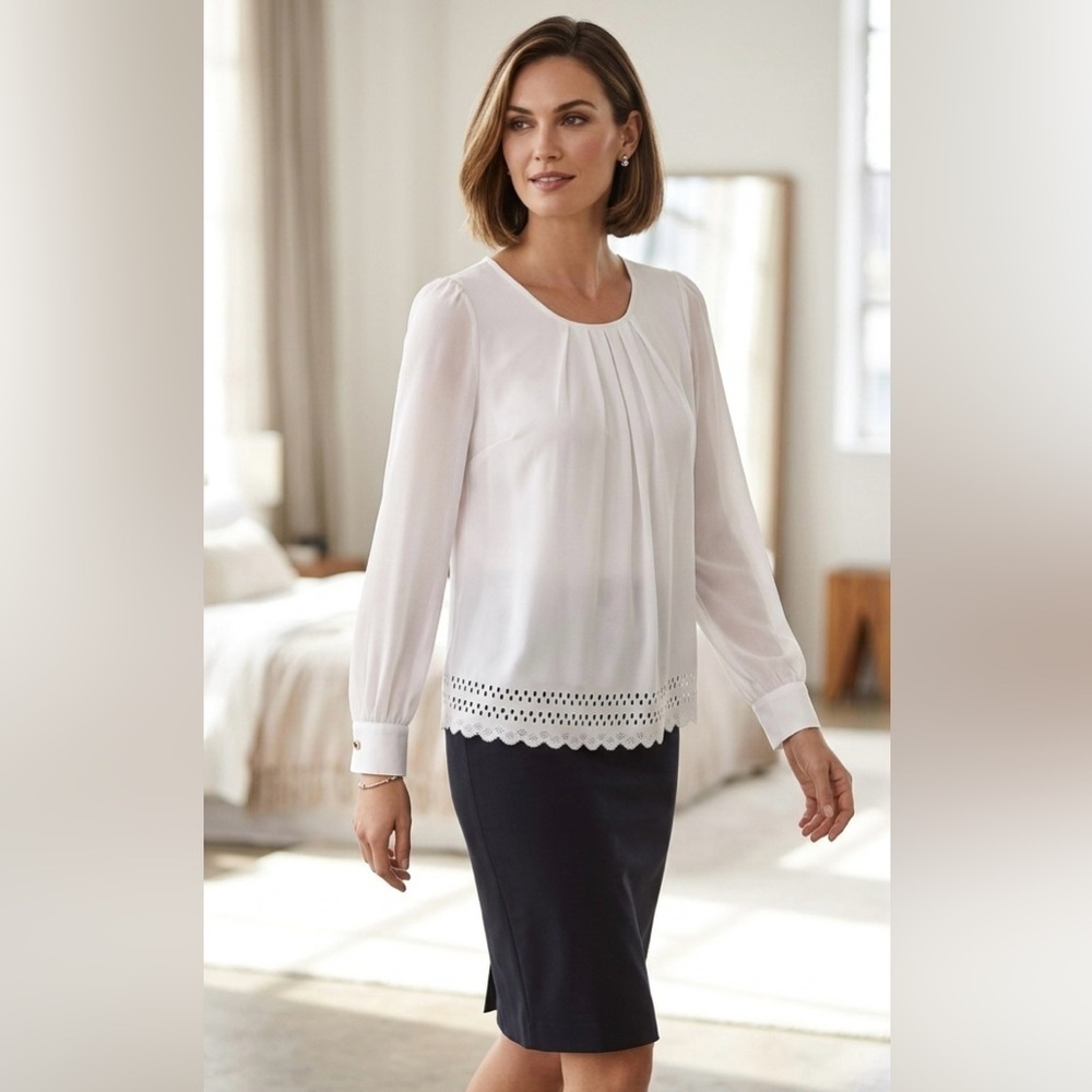 Costa Blanca White Blouse - Picture 1 of 3